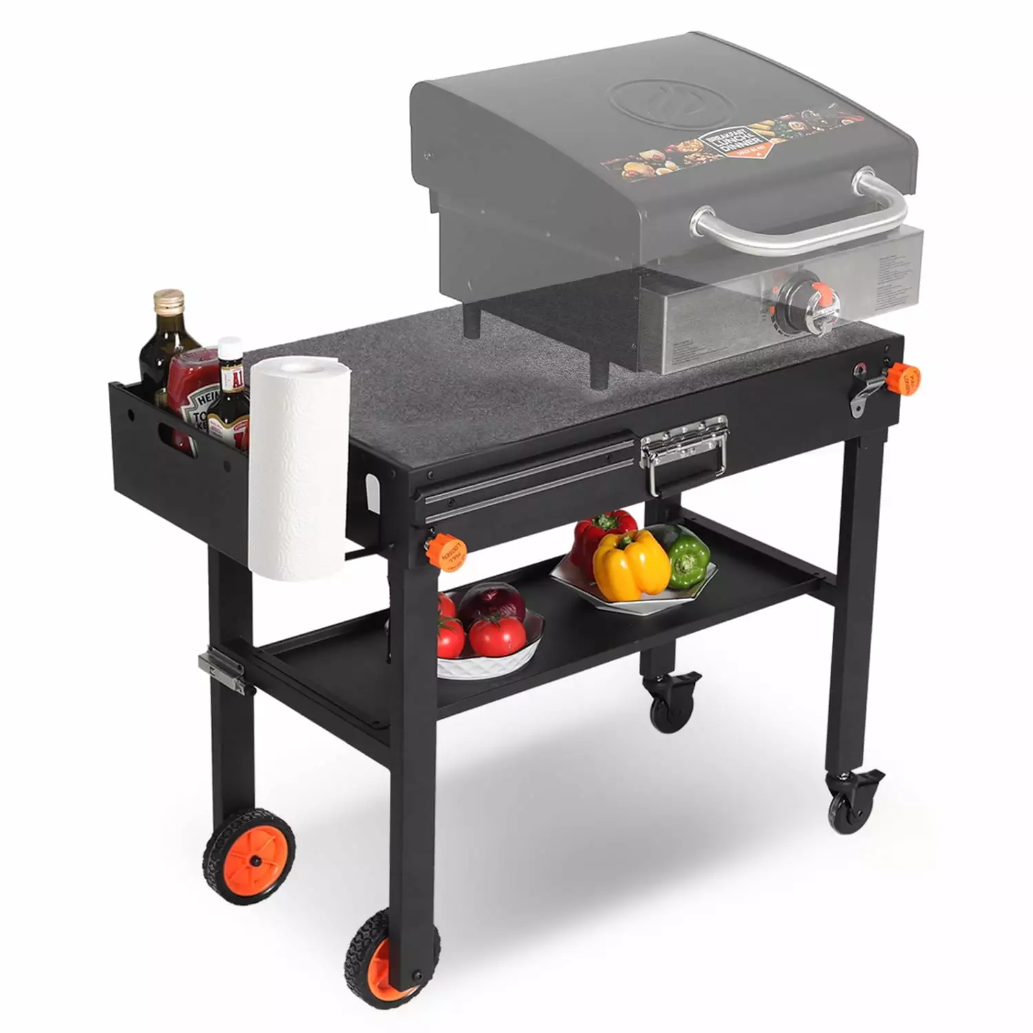 Outdoor Grill Table Griddle Stand Blackstone & Ninja Portable Grill Cart