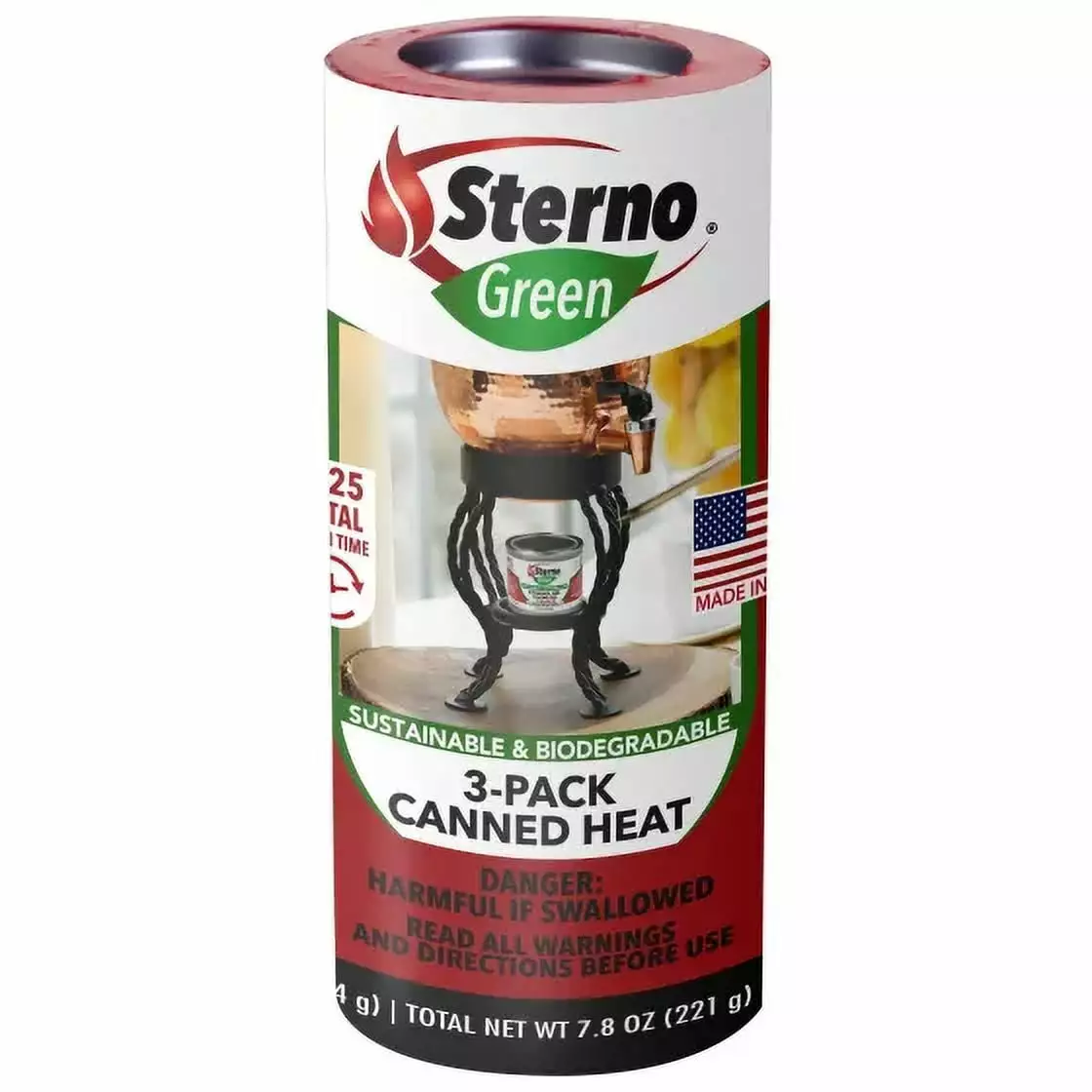 Sterno 20602 3 Pack Canned Heat Entertainment Cooking Fuel Indoor Outdoor Use