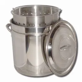 Stock Pot Steam Rim Stainless Steel 36-Qt Cooking Pot King Kooker