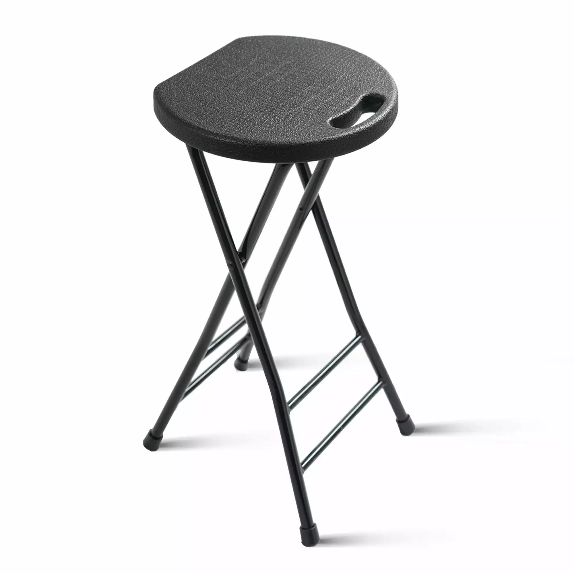 24-Inch Folding Stool Handle Non-Slip Feet Indoor and Outdoor Foldable Stool 550 lbs Capacity
