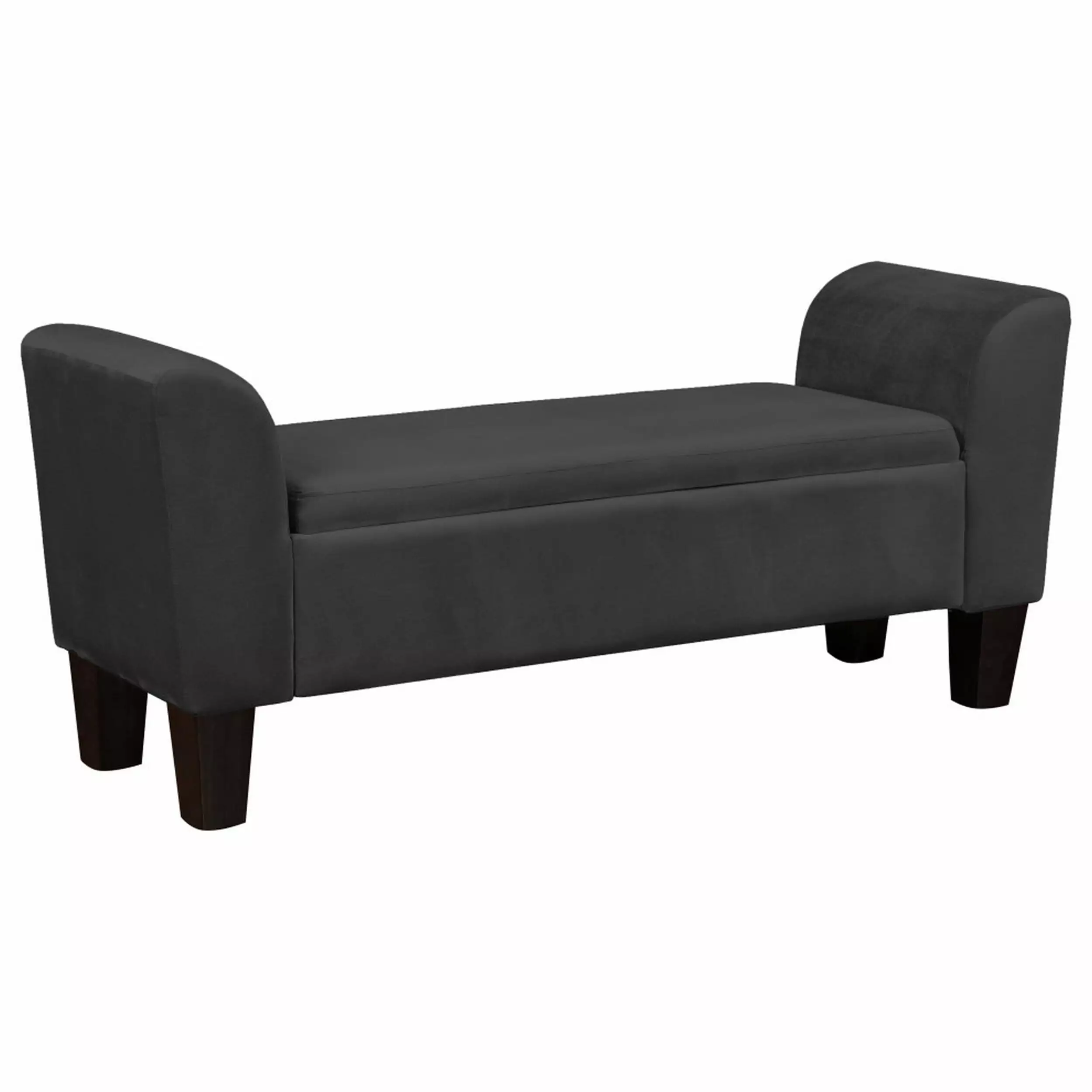 55 Inch Accent Storage Bench Performance Velvet Upholstery Black - Modern Entryway Bench Benches Bed Bath & Beyond