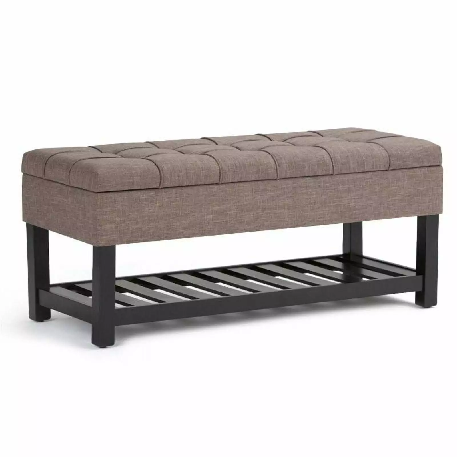 Kingfisher Lane Storage Ottoman Bench Fawn Brown Hallway Ottomans