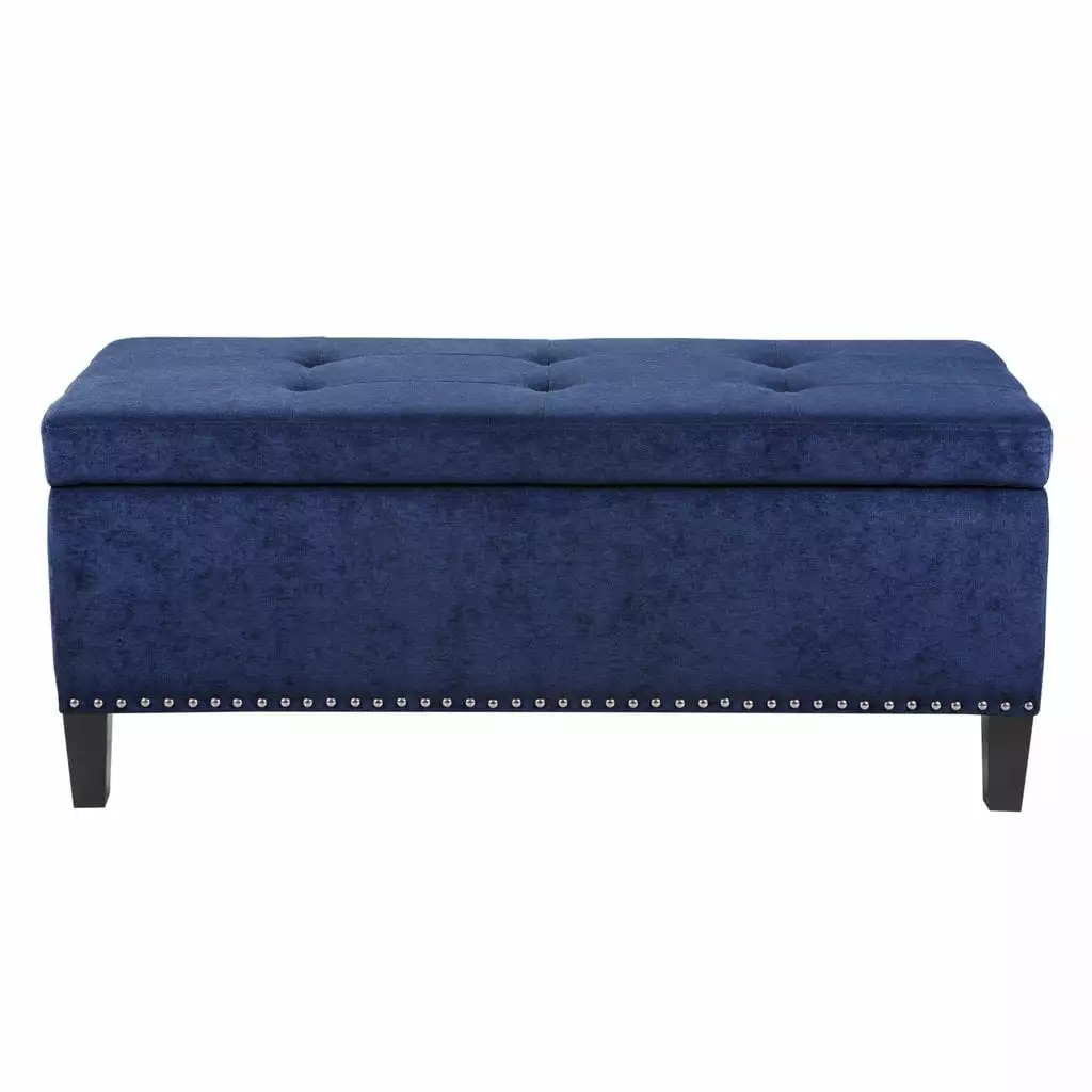 Madison Park Shandra II Tufted Top Storage Bench - Elegant and Functional Home Decor Ottomans