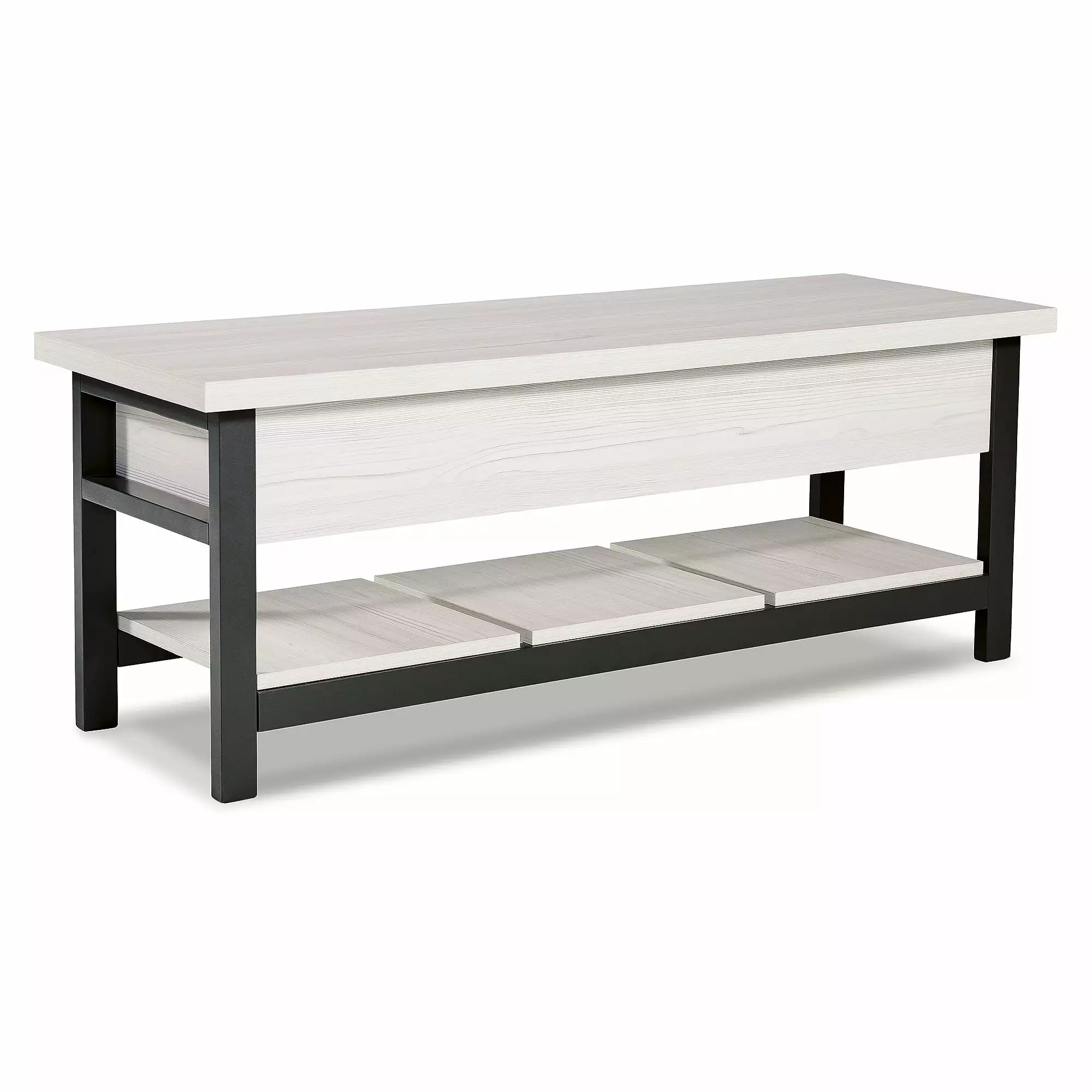 Signature Design Ashley Rhyson Storage Bench White Bedroom or Living Room Benches