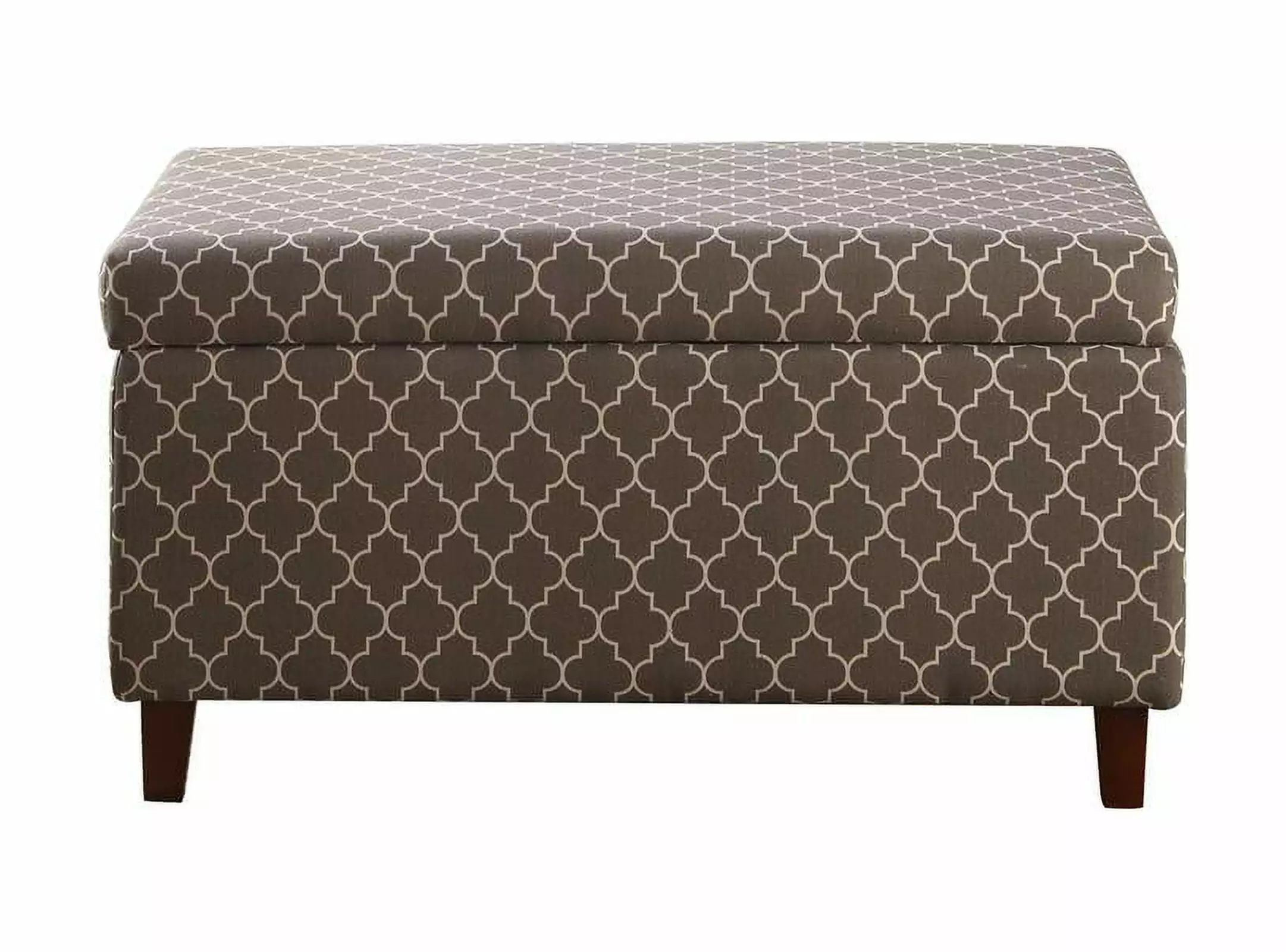 Chain Patterned Deep Storage Ottoman Bench Living Room Ottomans Stylishly patterned fabric