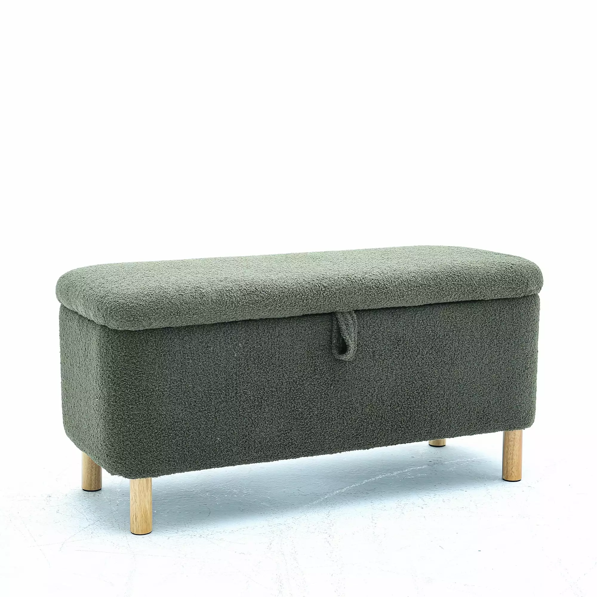TYAQYF Basics Upholstered Storage Ottoman and Entryway Bench Green Ottomans