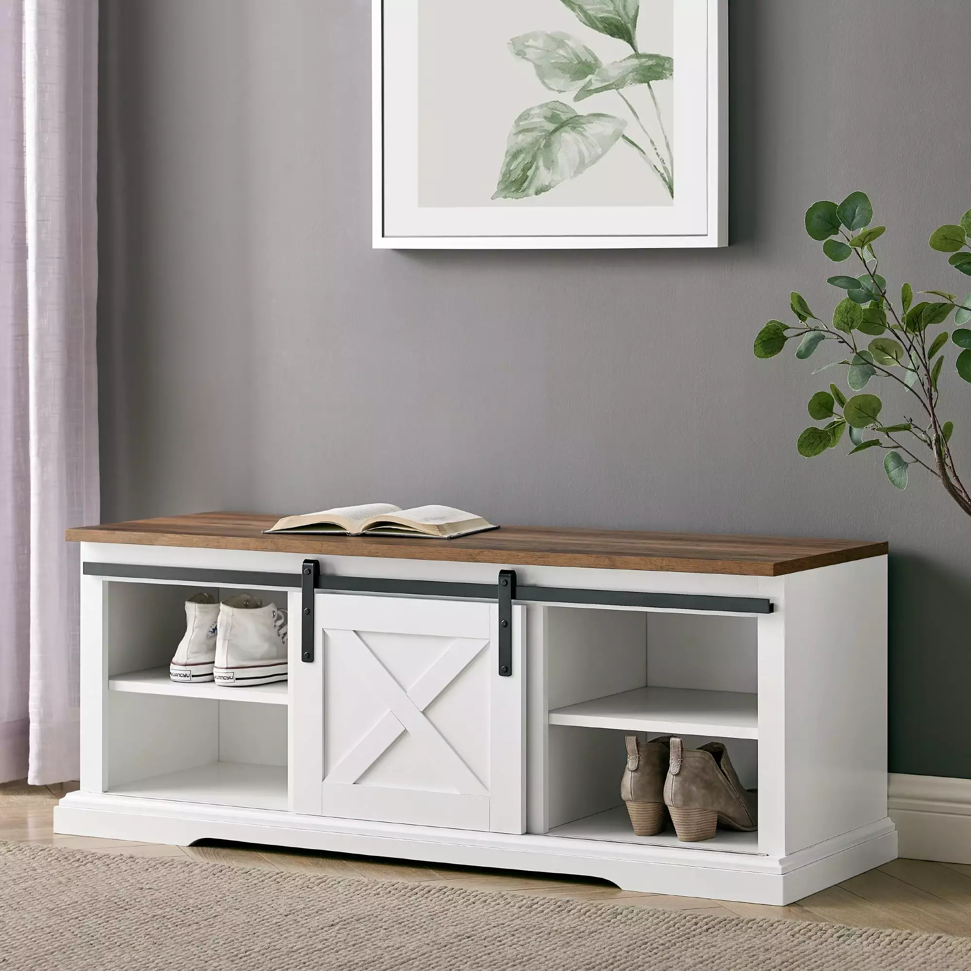 Walker Edison Storage Bench - White Benches