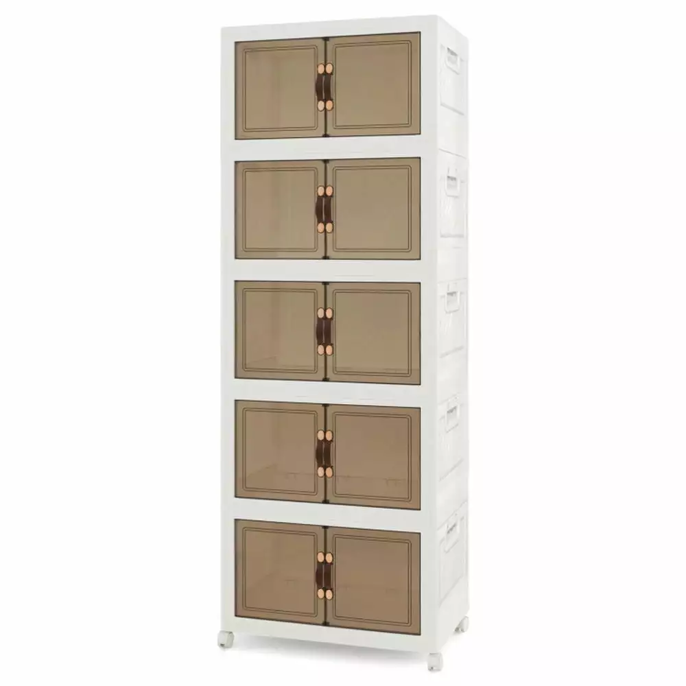 Resenkos Stackable Storage Bins Lockable Wheels 5 Pack Organizer Living Room Kitchen
