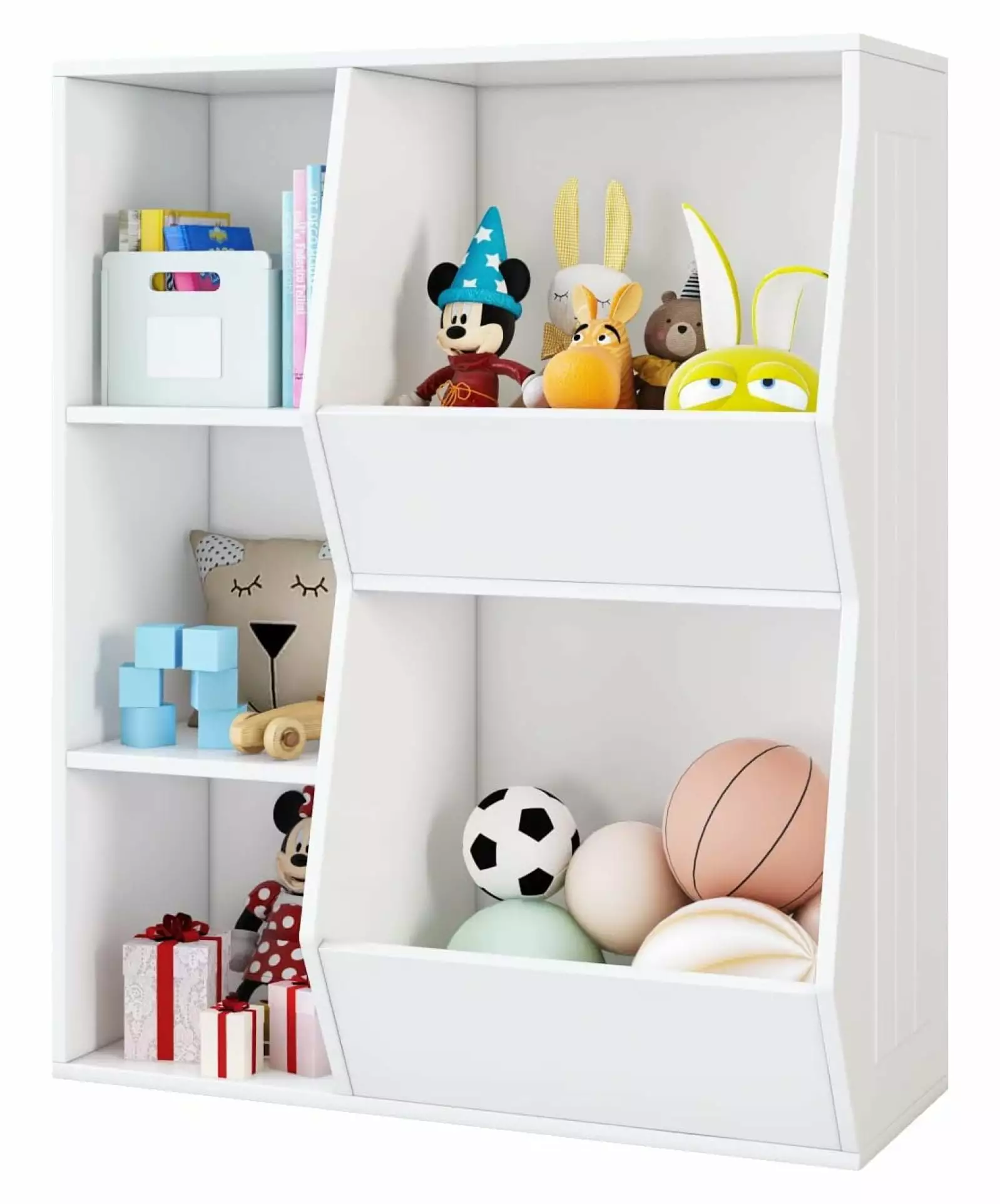 Tyslan Toy Storage Organizers Kids Bookcase and Bookshelf Open Muti-Bins Toy Storage Display Cabinet Girls & Boys Playroom...
