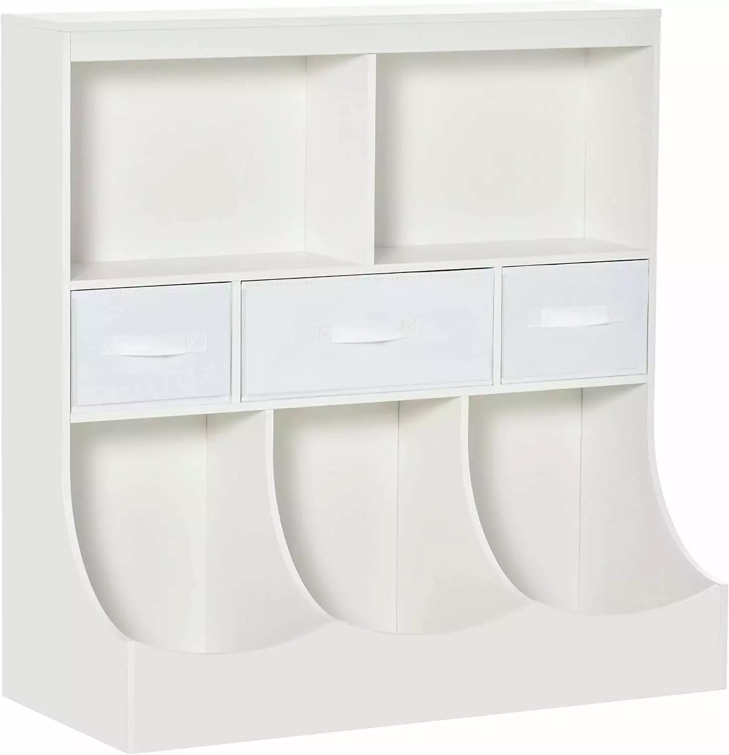 White Kids Bookcase Toy Storage Organizer Cabinet Drawers Toys Clothes Books YOJFOTOOU