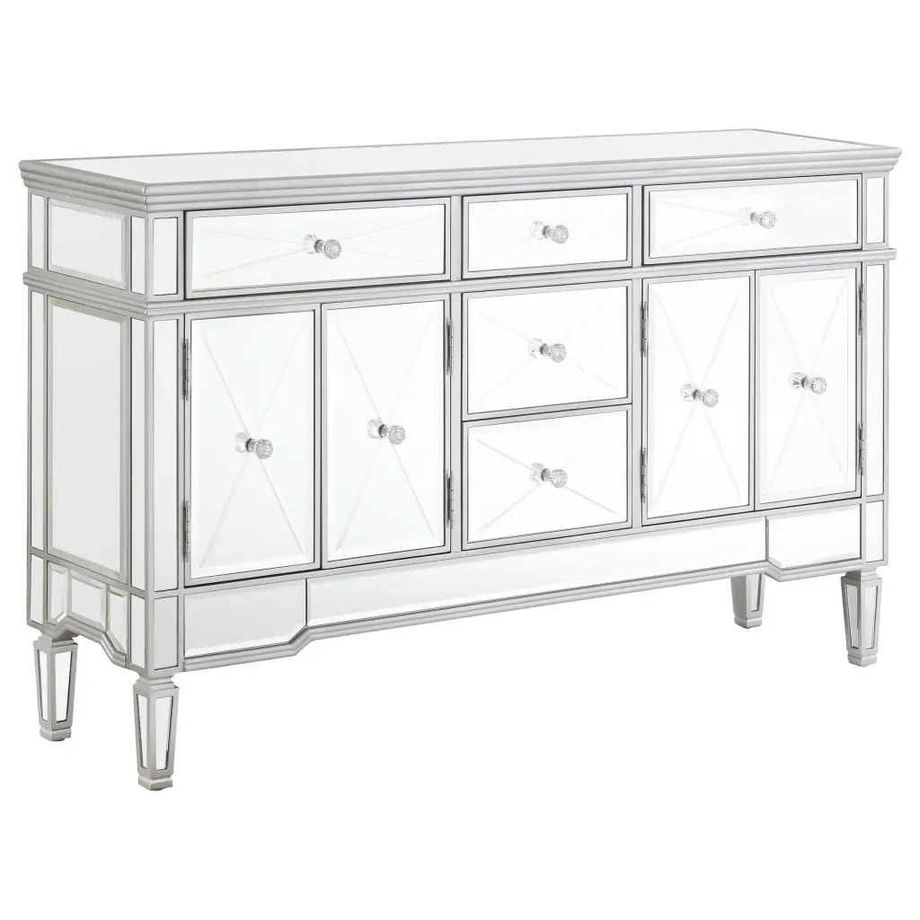 Duchess 5-Drawer Accent Cabinet Silver Finish
