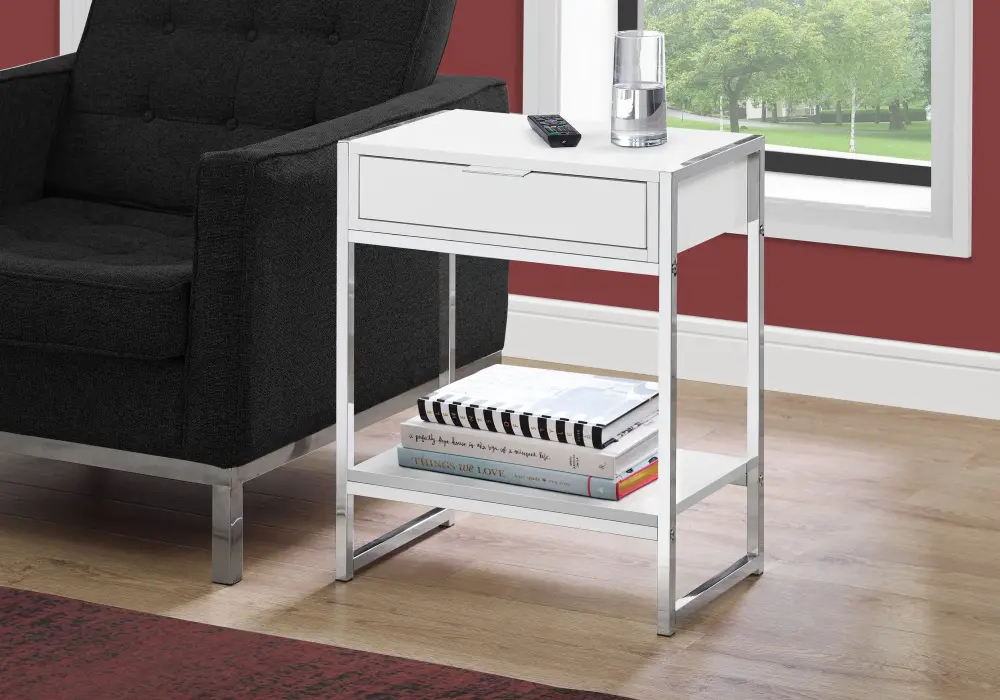 Accent Side Table, Storage Drawer, Spacious Stand-alone 36 Inches Wide
