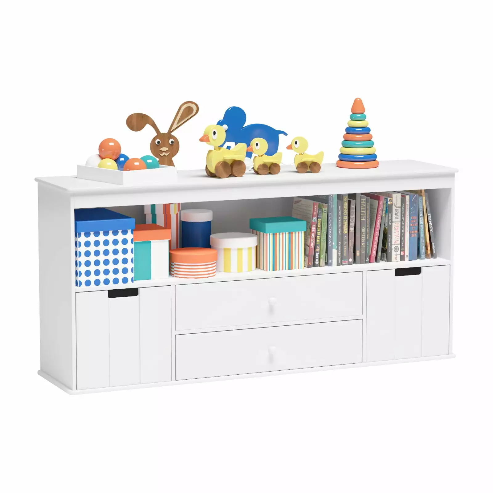 GEZEN Kids Toy Storage Cabinet Toddler's Chest 4 Drawers Large Storage Cube Playroom