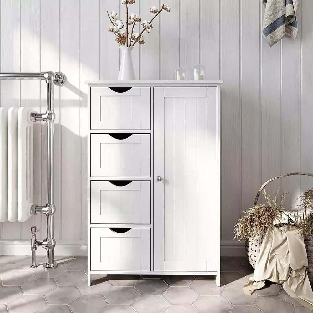 Modern 4-Drawer Chest Dresser Cabinet Bathroom and Bedroom Storage LilyLus