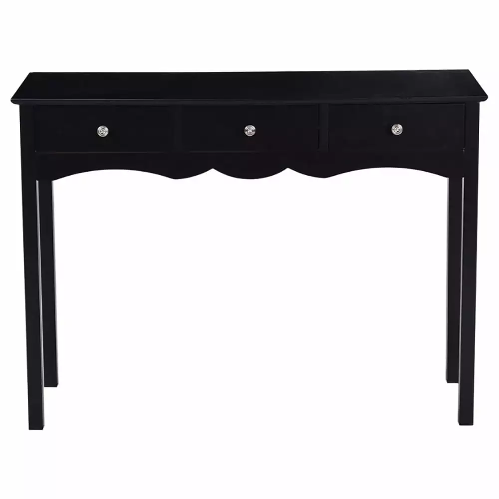 Canddidliike Hall Table Side Table 3 Drawers Black Narrow Console Table Console