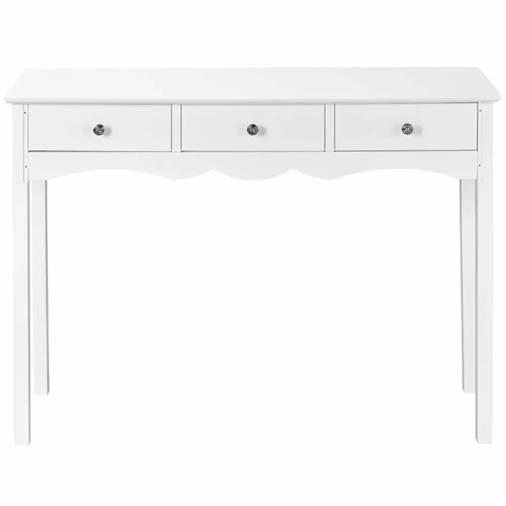 Canddidliike Side Sofa Table Storage 3 Drawers White Narrow Console Table Console