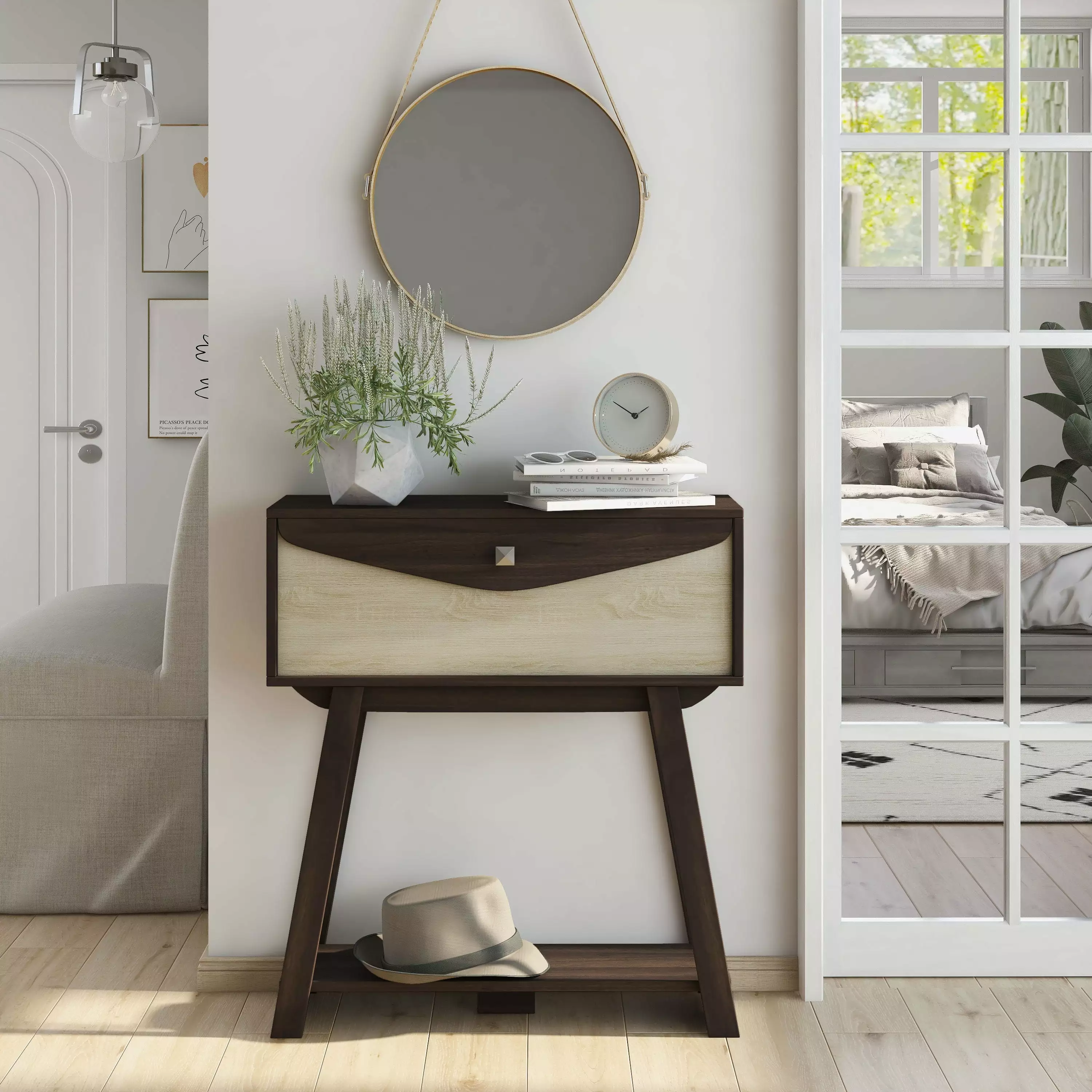 Furniture America Amis Storage Console Table Wenge Wood - Living Room Entryway Console
