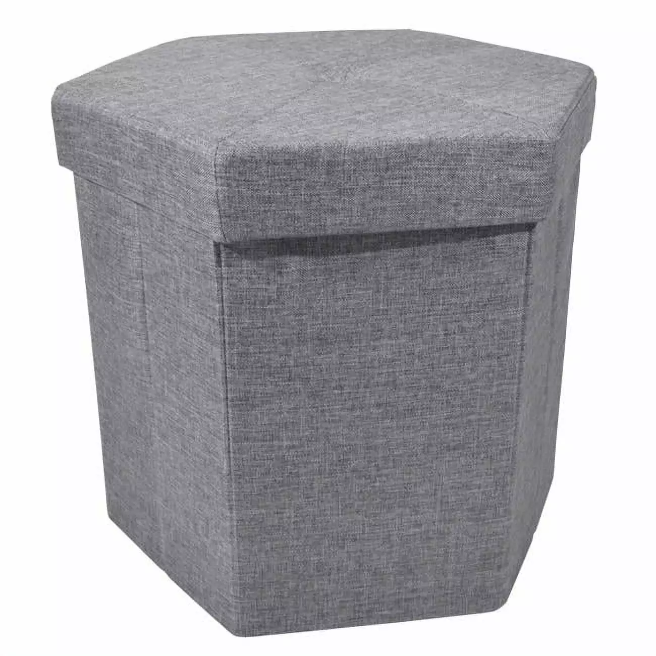 15 x 15 x 15 Collapsible Hexagon Storage Ottoman Grey Ottomans Chesterfield