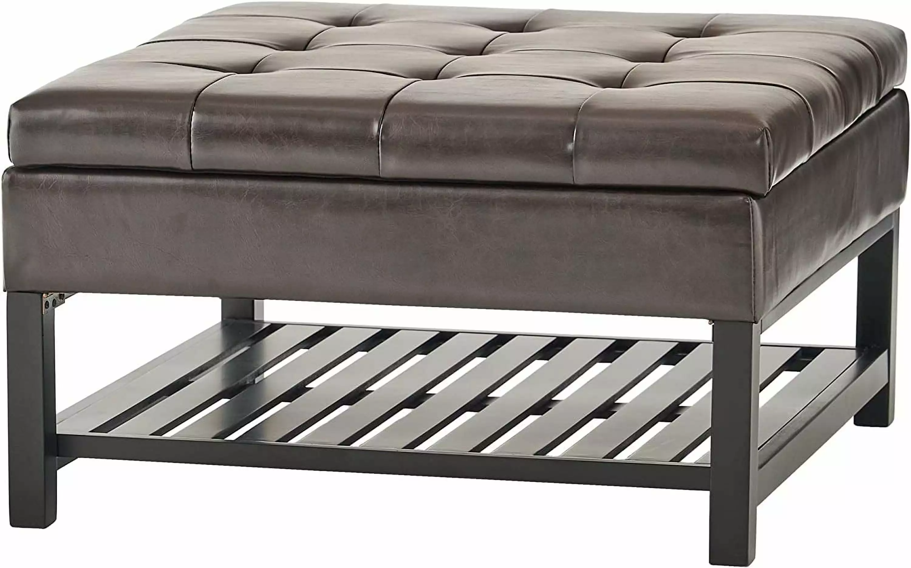 Christopher Knight Home Brown Miriam Ottoman Storage and Bottom Rack Ottomans