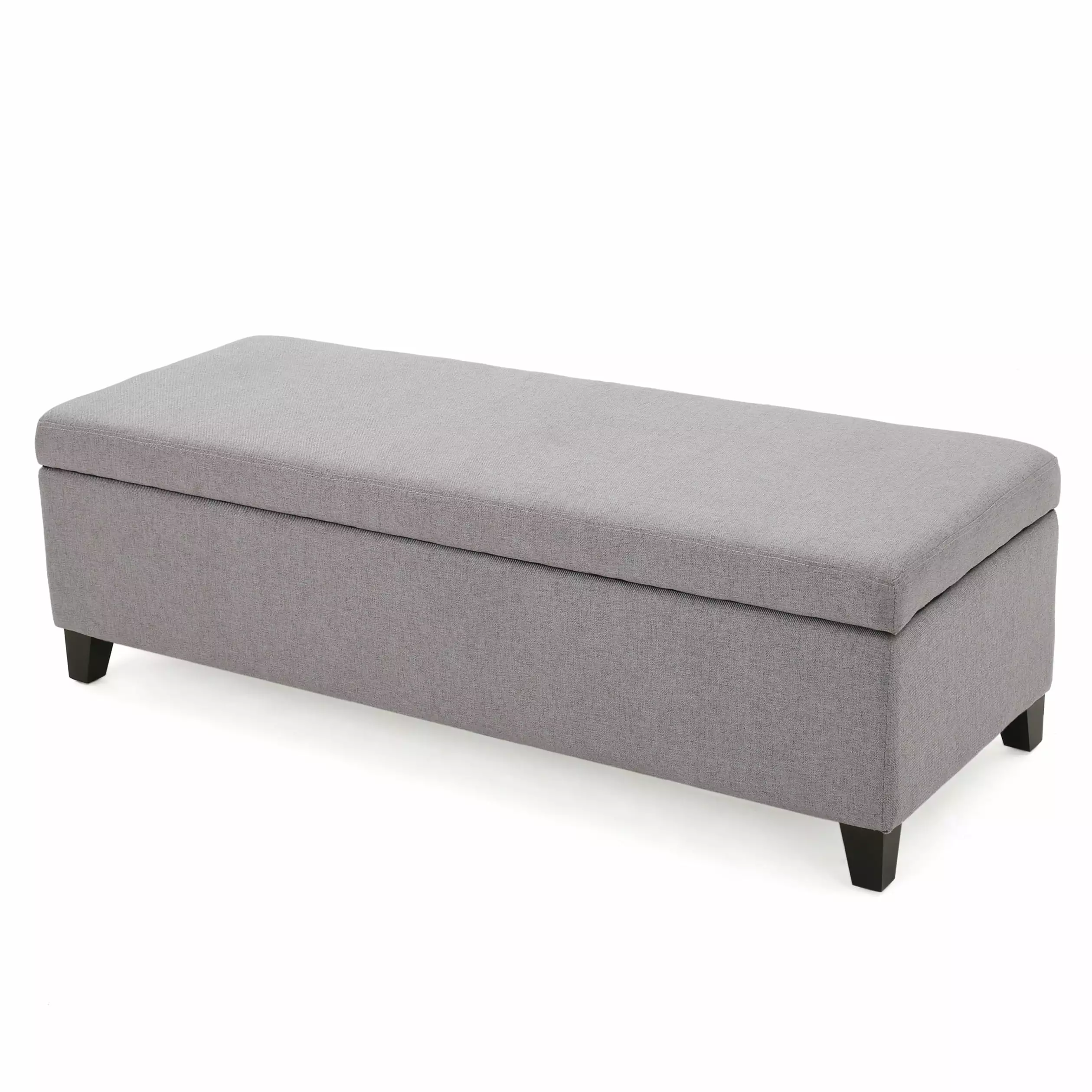GDF Studio Ablo Fabric Storage Ottoman Light Grey Living Room Ottomans GDFSTUDIO