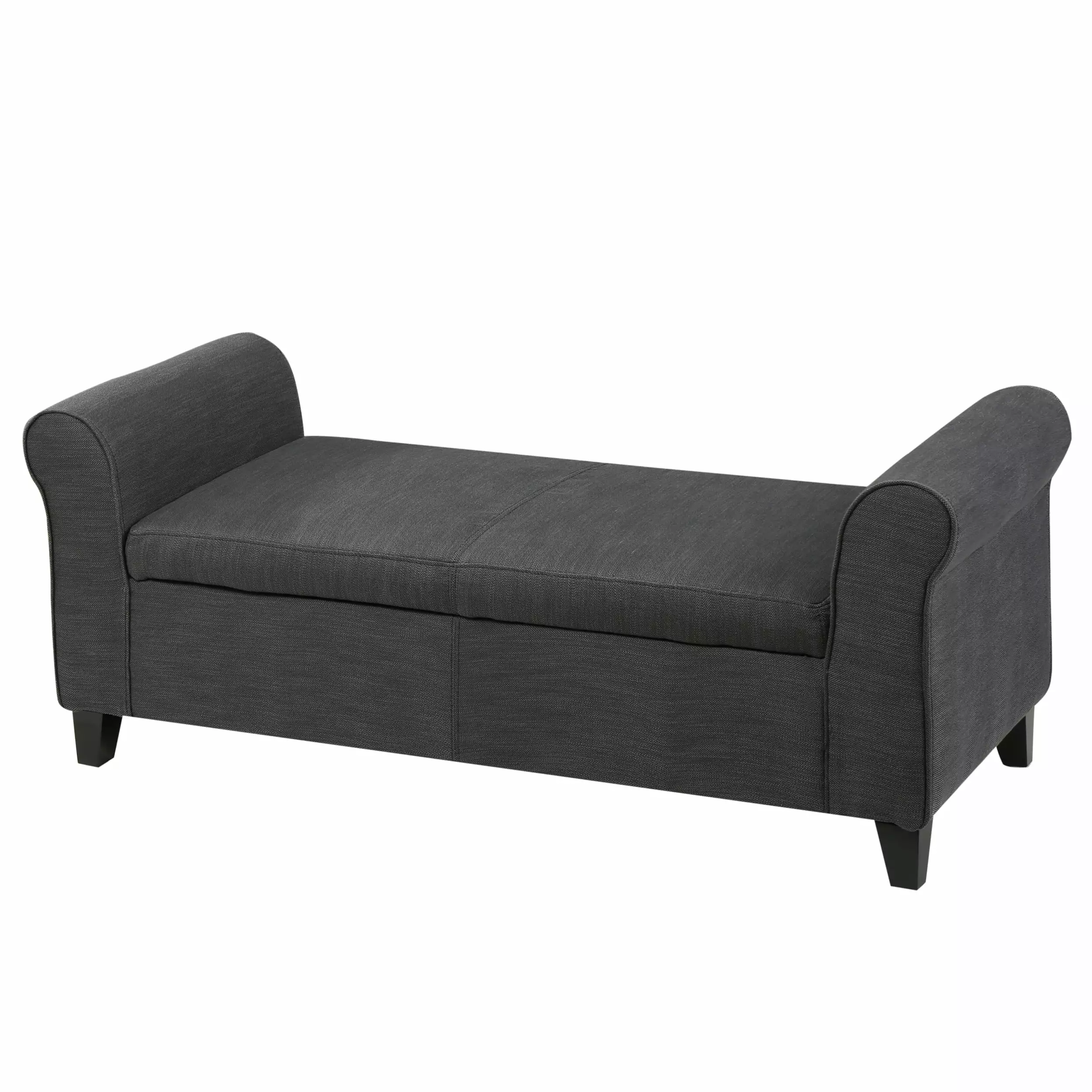 Lanelle Contemporary Fabric Upholstered Storage Ottoman Bench Gray Ottomans GDFSTUDIO