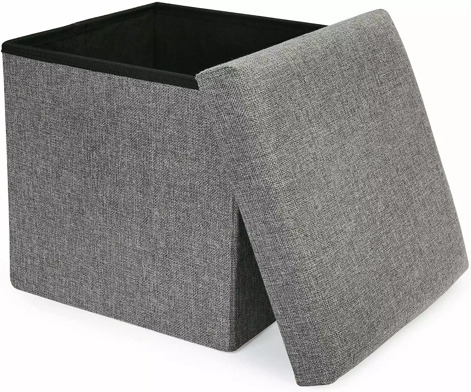 Storage Cube Folding Seat Footstool Footrest Box Grey Ottomans NOBRAND