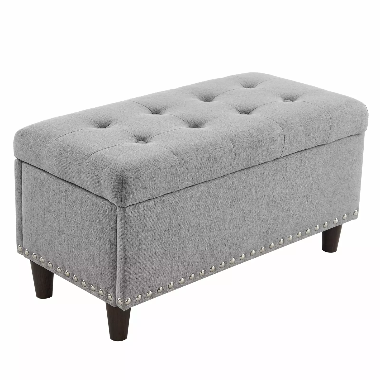 UBesGoo Storage Ottoman Bench 31.5 Flip-up Lid Light Gray - Small Footrest Entryway Ottomans