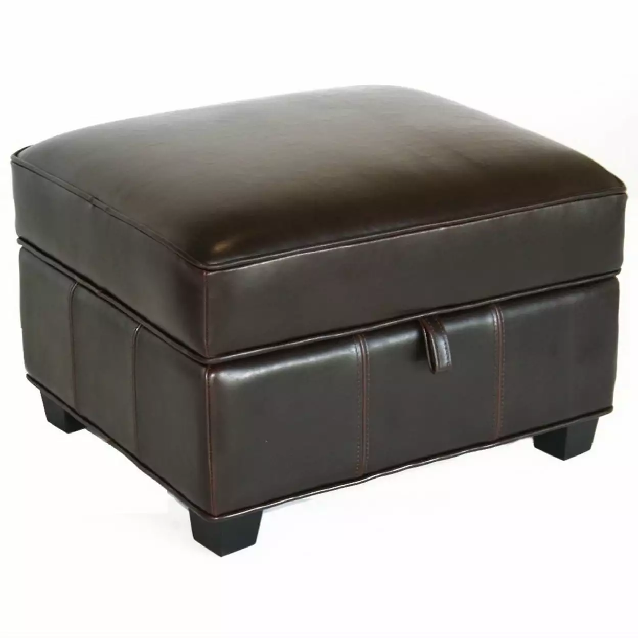 Baxton Studio Agustus Brown Leather Storage Ottoman Lift Top Ottomans Wholesale Interiors