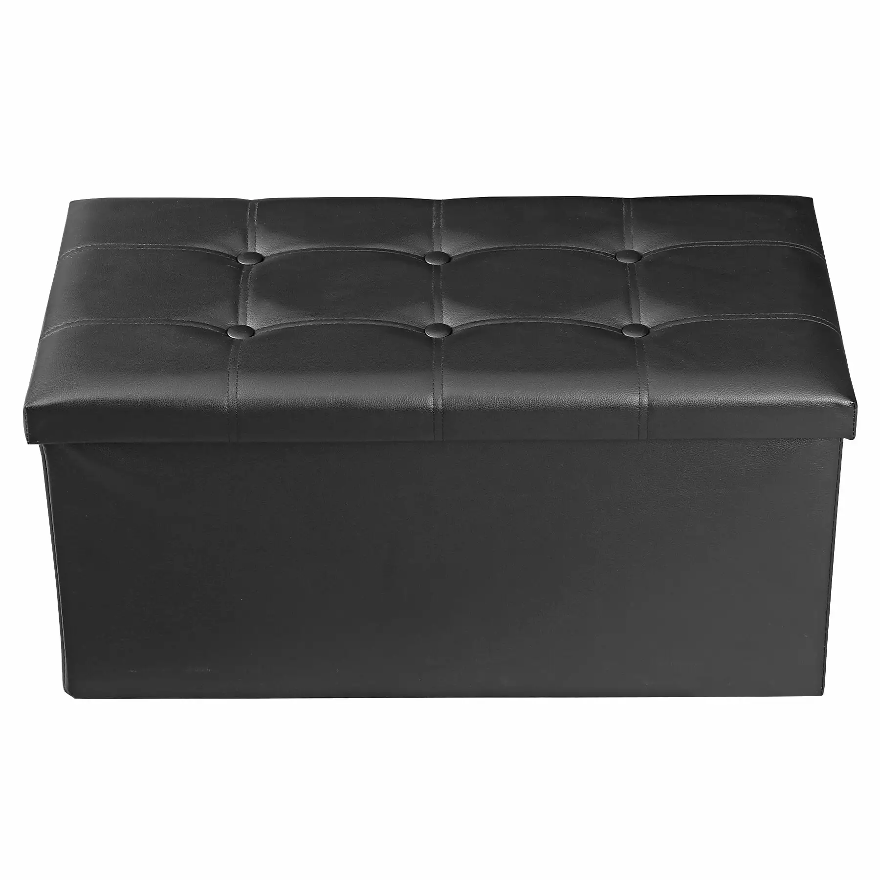 ZENSTYLE 30 Inch Storage Ottoman Bench Folding Bench Chest Foot Rest Stool Black Ottomans