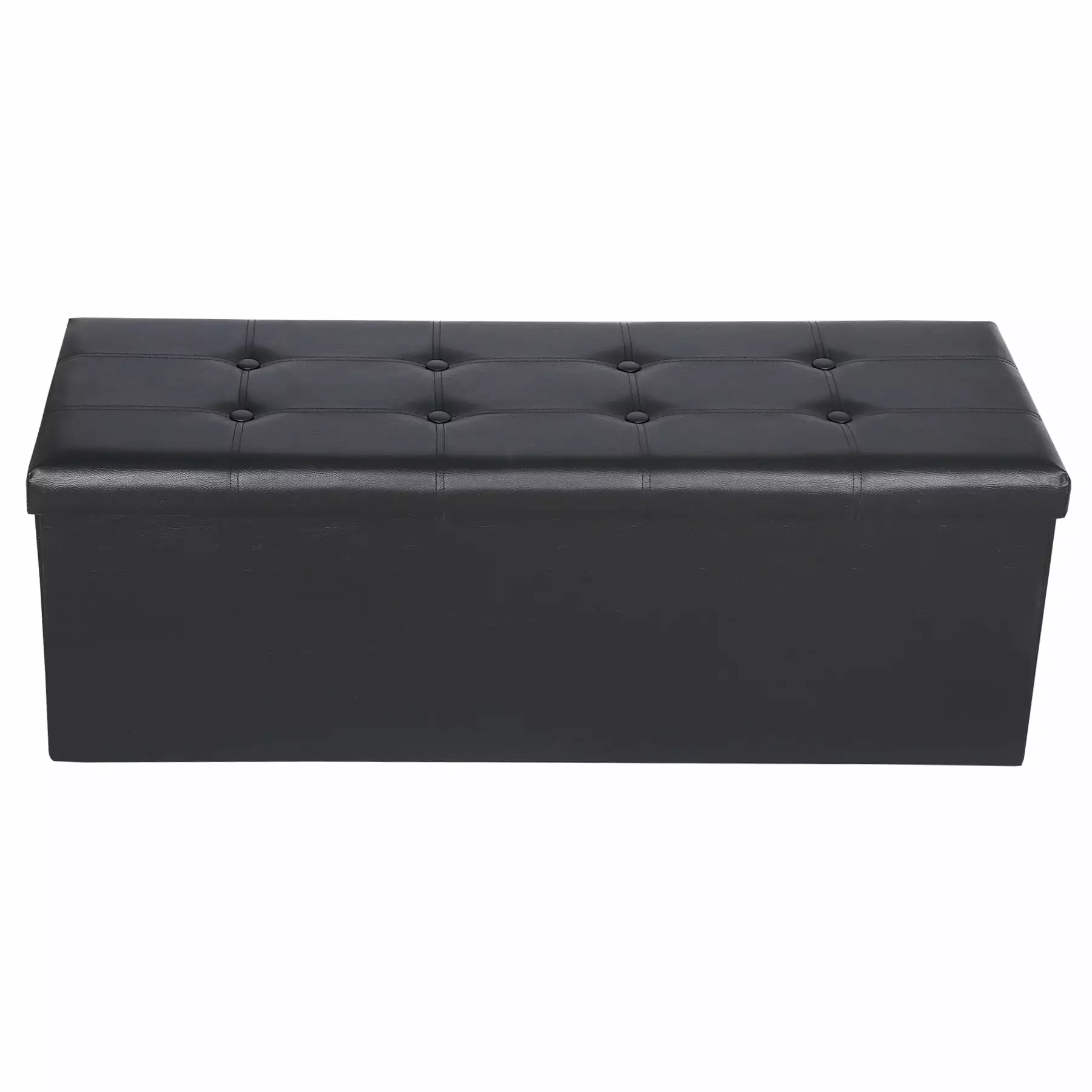 ZENSTYLE 43 Inches Folding Storage Ottoman Bench Storage Chest Footrest Stool Home Black Ottomans