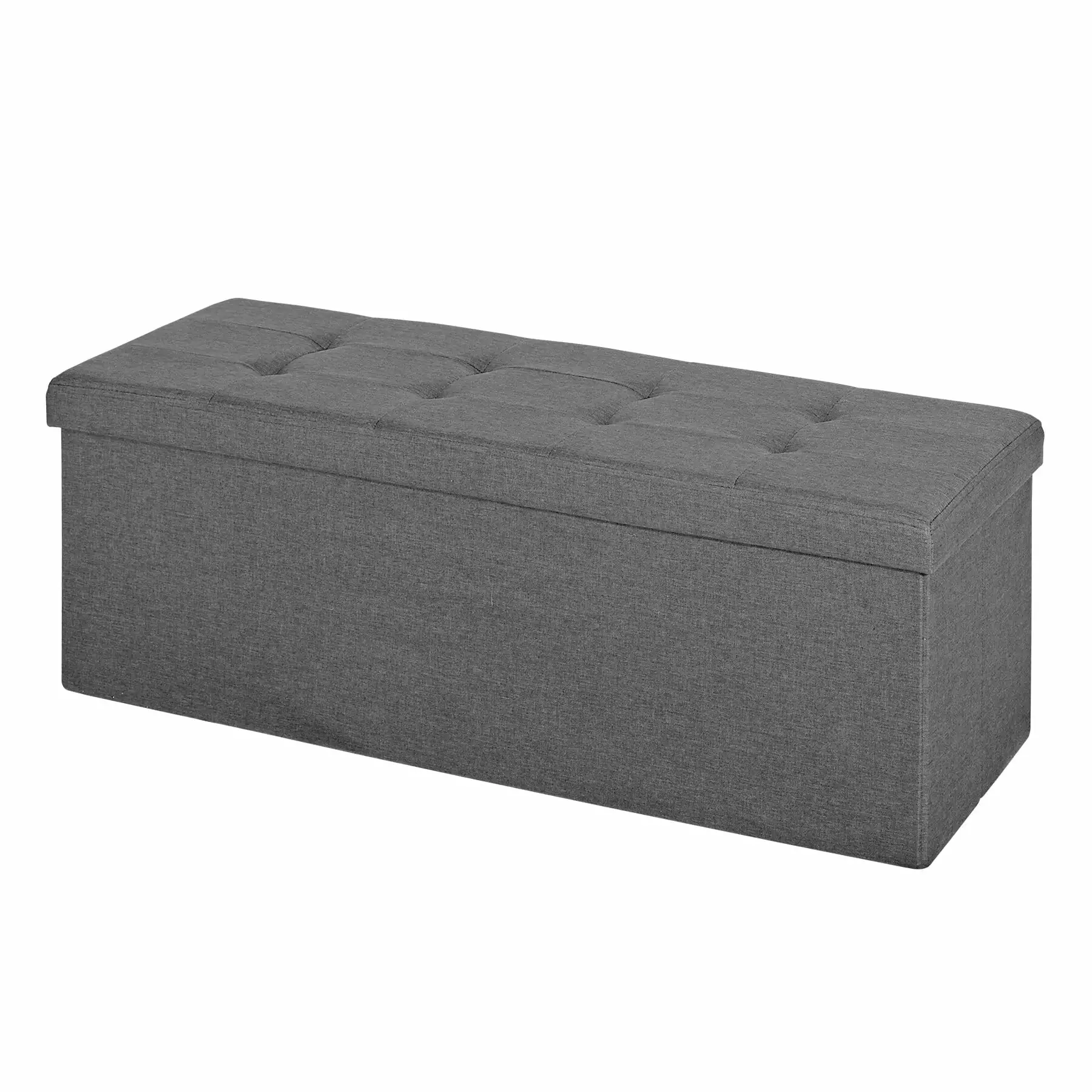 ZENY 43.5 Inches Folding Storage Ottoman Bench Storage Chest Foot Rest Stool Foam Padded Seat Light Gray Ottomans