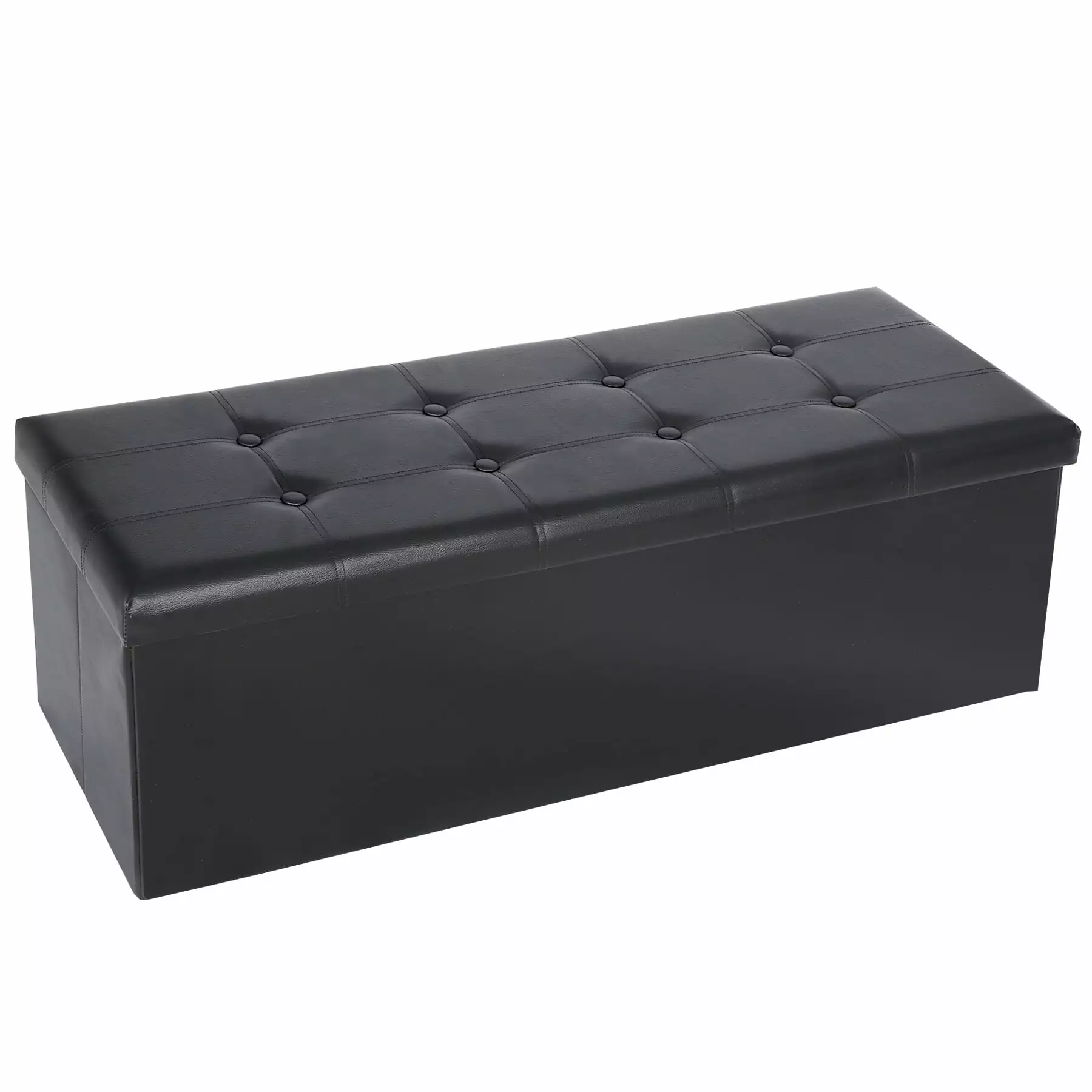 ZENY 43 Inch Folding Storage Ottoman Bench Storage Chest Footrest Stool Living Room Bedroom Entryway Holds 660 lb Black Ot...