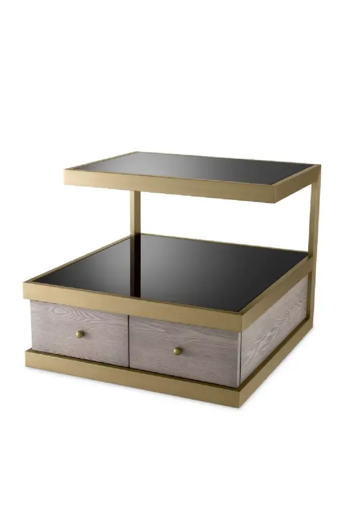 Modern Side Table Drawers Eichholtz Kuboa Bedroom Nightstand