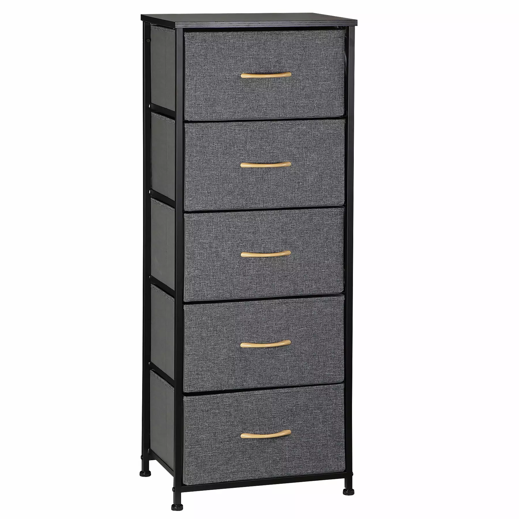 ZENSTYLE Fabric Storage Tower 5 Drawers Organizer Unit Bedroom Living Room Gray
