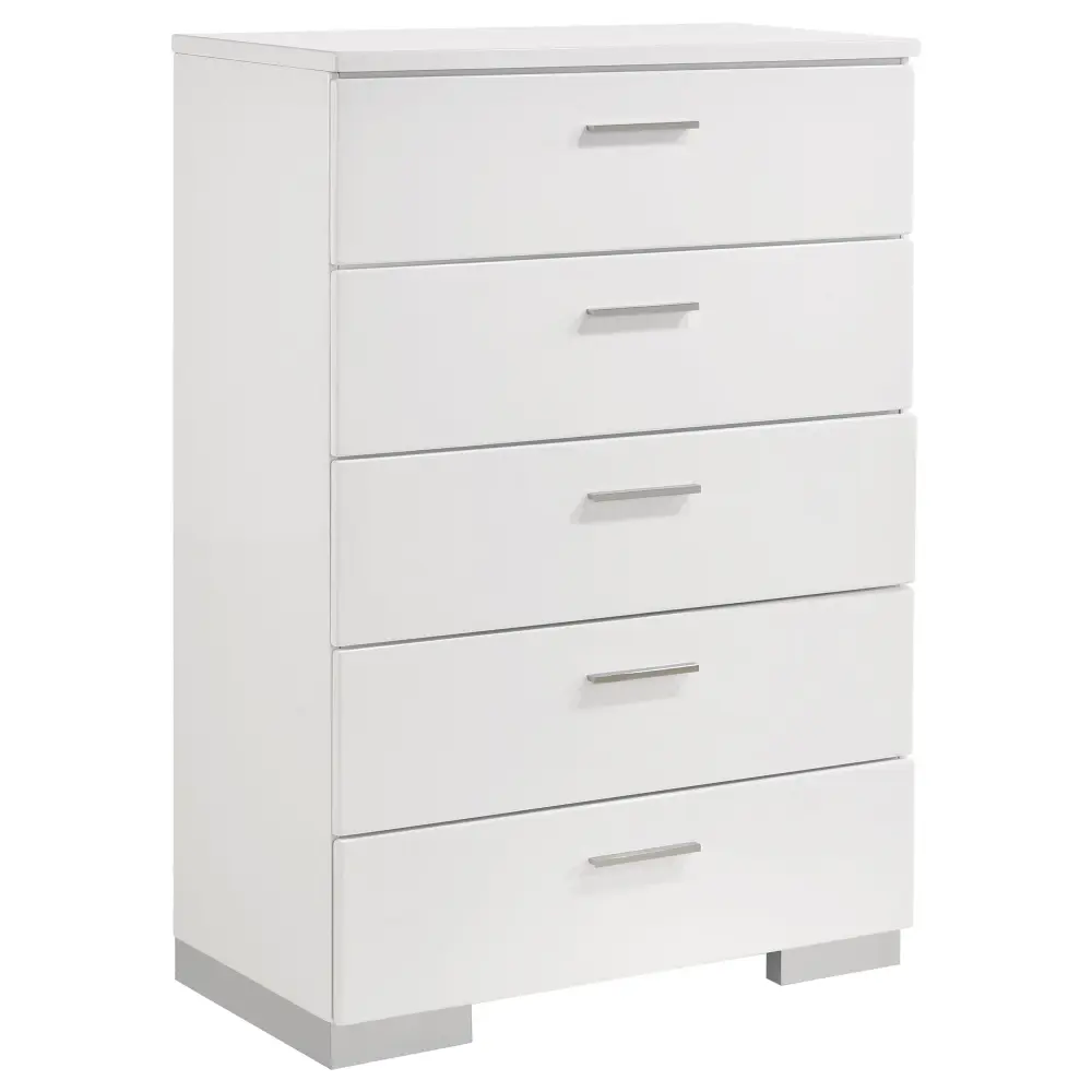 Diamond Modern Furniture COA Felicity 5-Drawer Chest 203505