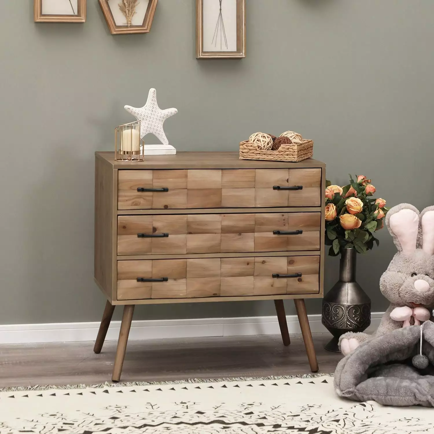 Accent Console Table 3-Drawer Storage Floor Cabinet Living Room Console Bed Bath & Beyond