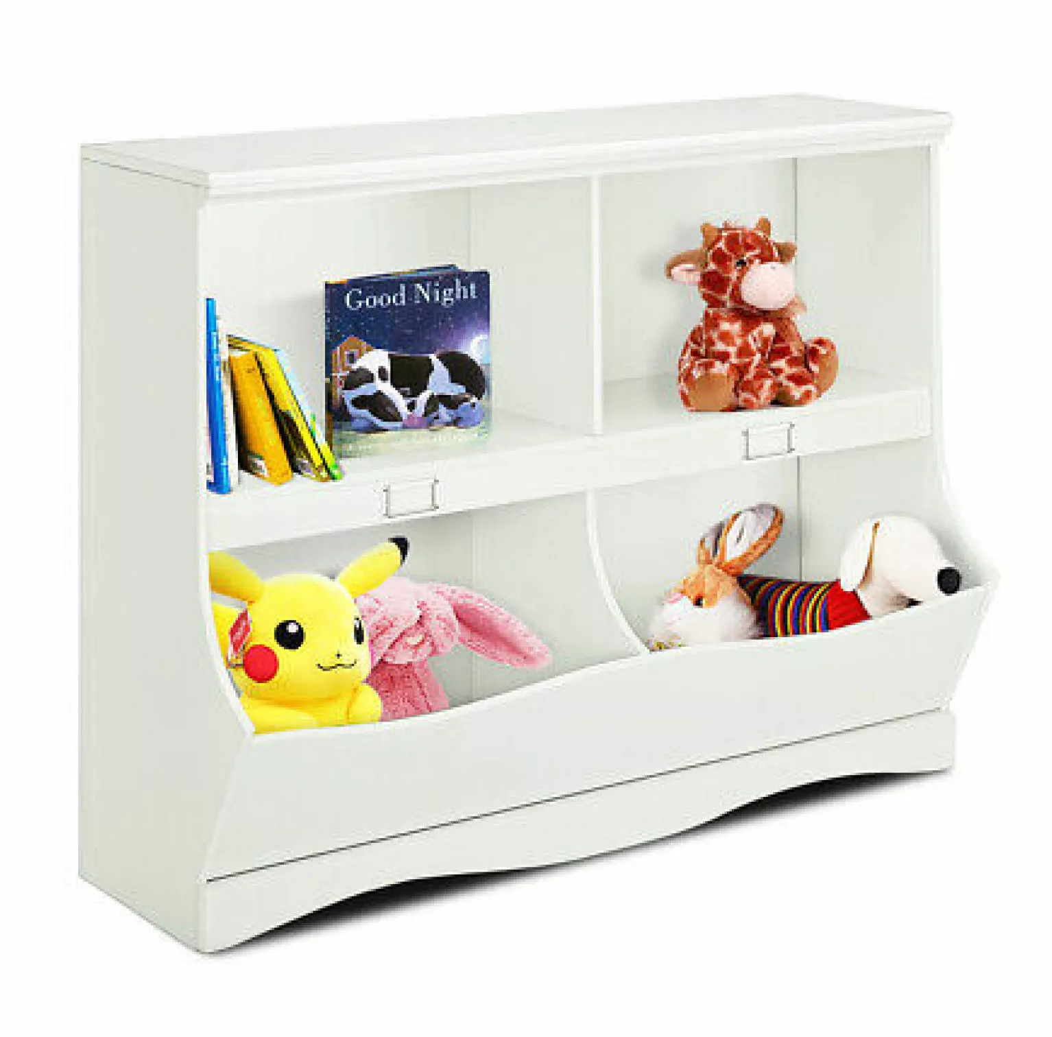 ZHANGHU Kids Storage Unit White Baby Toy Organizer Shelf Children Bookshelf Bookcase