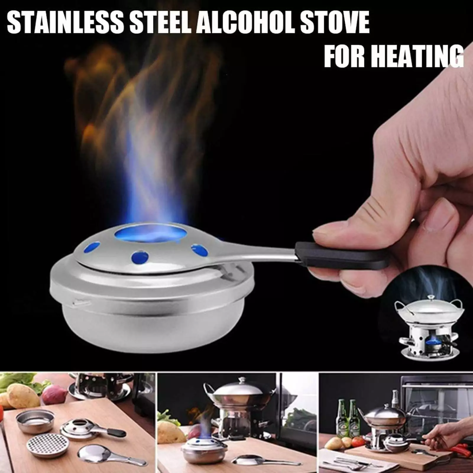 HANXIULIN Mini Portable Stainless Steel Mini Stove Burner Kitchen Dining