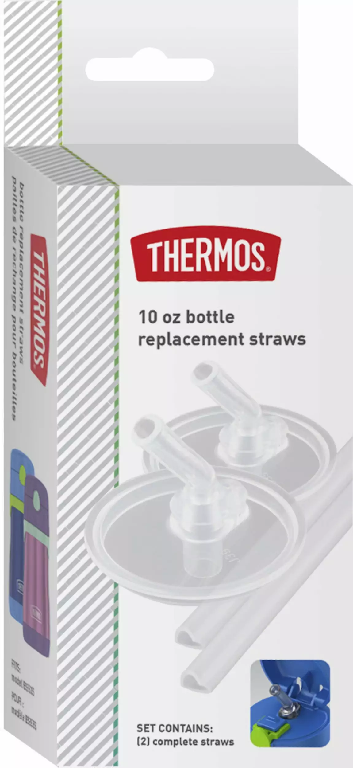 Thermos Replacement Straws 10oz Bottle Pack 2 Durable Drinking Straws