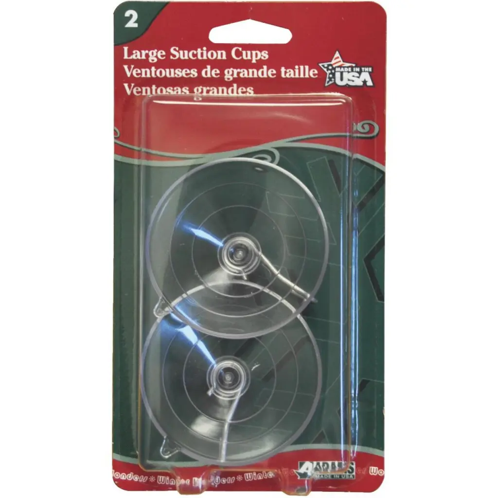 Adams 2-1/2 Inch 2 LB Holding Capacity Suction Cup 2-Pack Bathroom and Kitchen