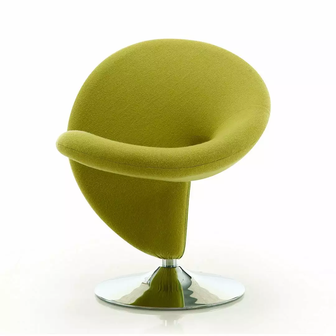 Manhattan Ease Curl Contemporary Fabric Swivel Accent Chair Green Manhattan Comfort