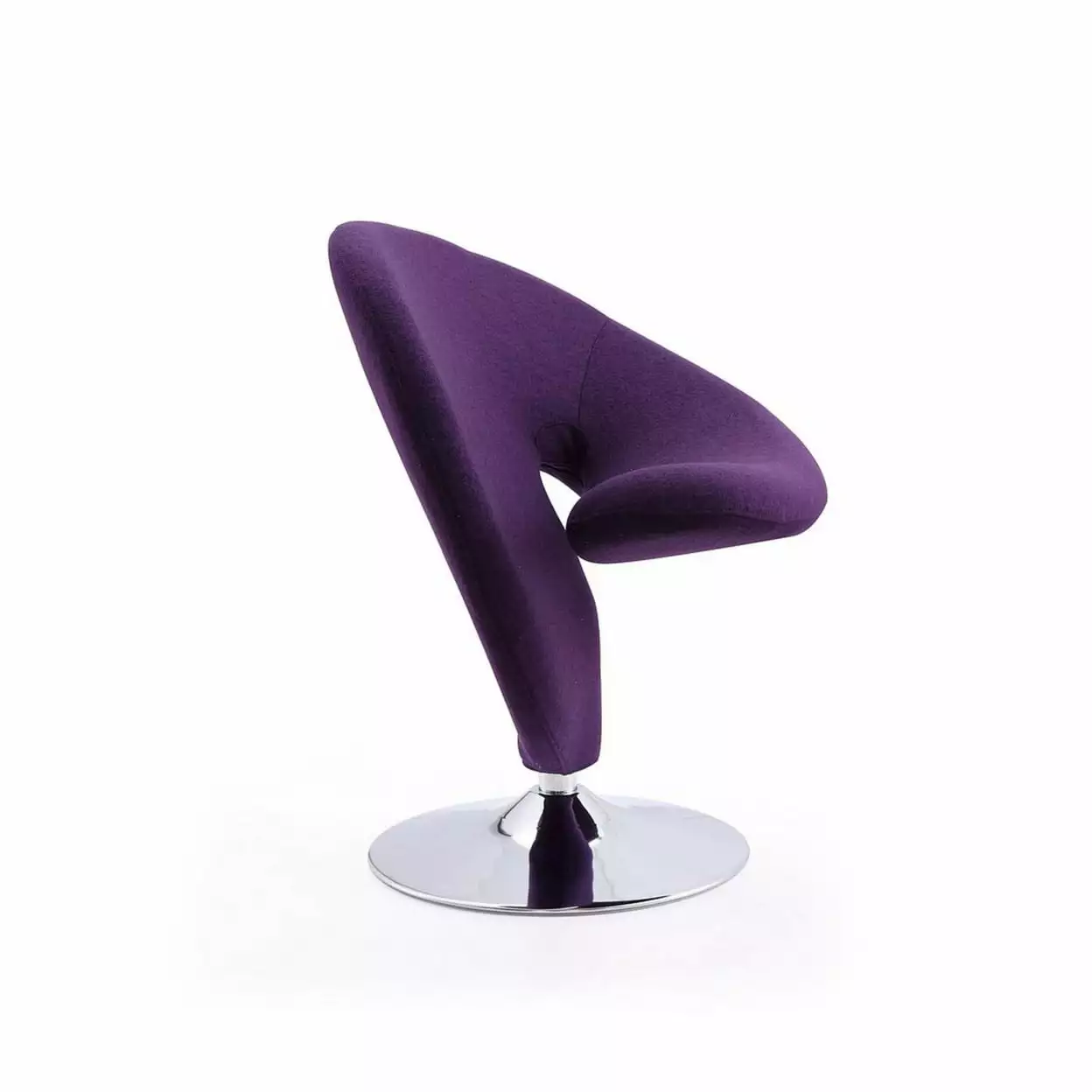 Manhattan Ease Curl Contemporary Fabric Swivel Accent Chair Purple Manhattan Comfort