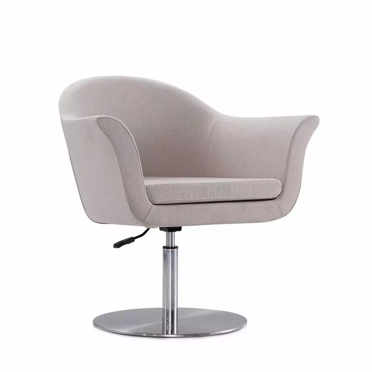 Voyager Barley and Brushed Metal Woven Swivel Adjustable Accent Chair Living Room Manhattan Comfort