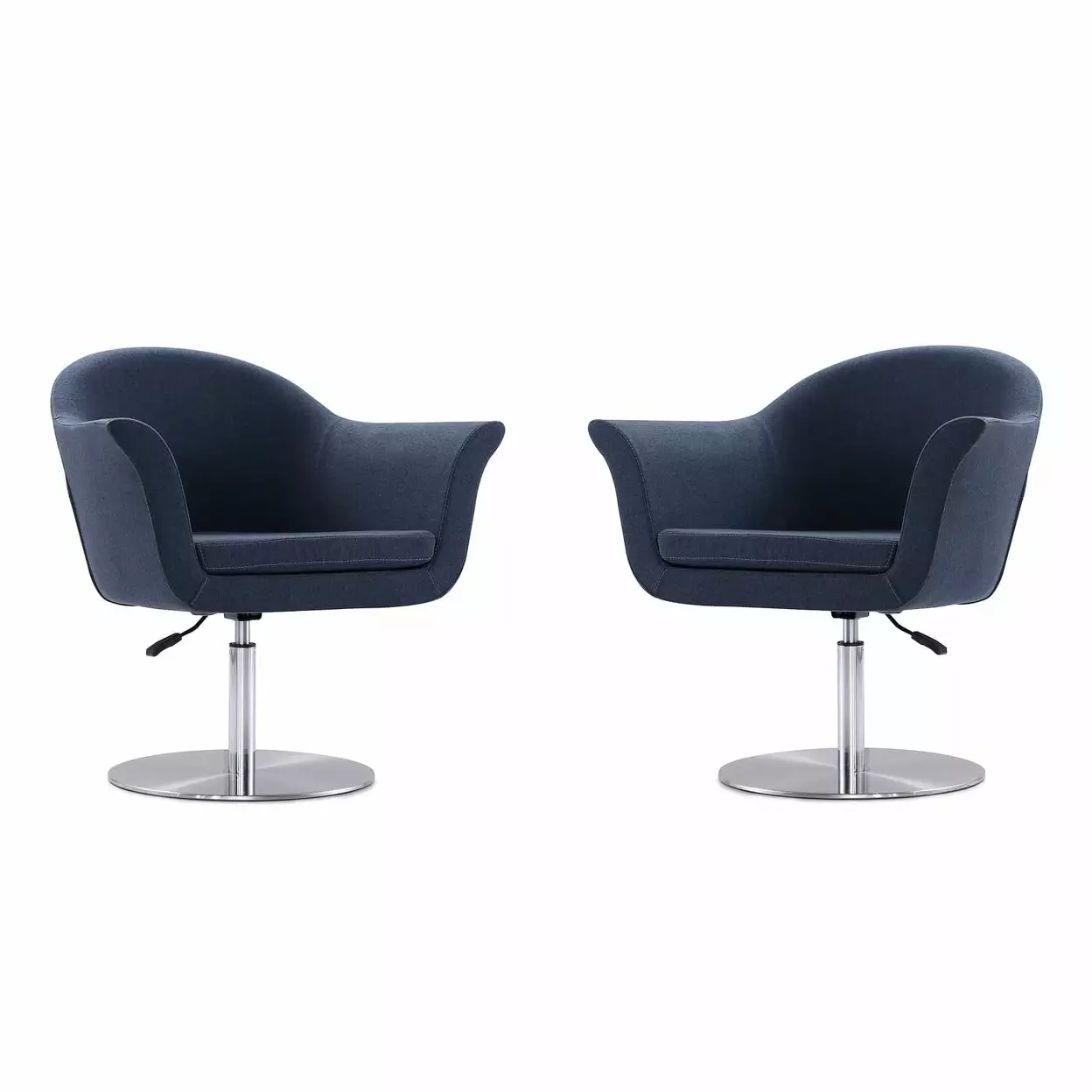 Voyager Orange and Brushed Metal Woven Swivel Adjustable Accent Chair Set 2 Manhattan Comfort