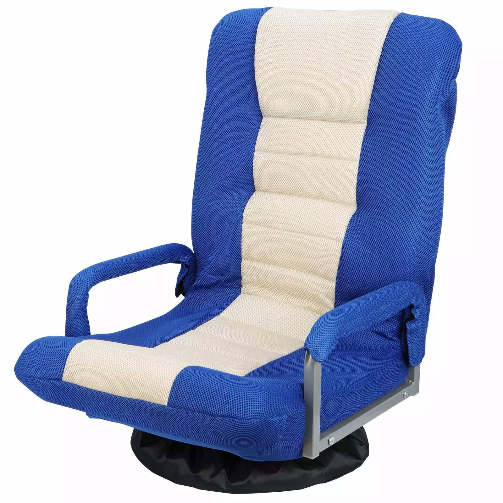 ZGBY 360-Degree Blue Swivel Gaming Floor Chair - Adjustable Folding Armrest ZGBY Home Products