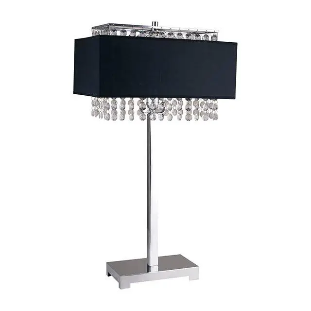 Naya Black Table Lamp Modern Bedside Lighting Fabric Shade