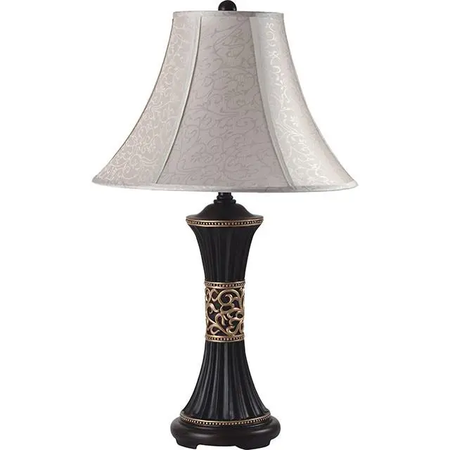 Naya Espresso Gold Pattern 11 Inch Table Lamp Set 2