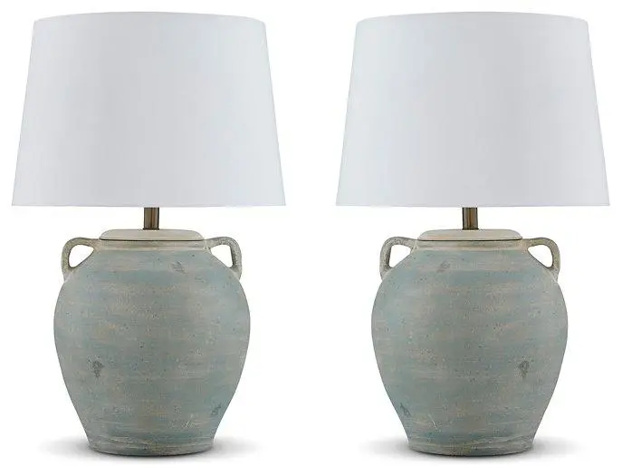Shawburg Lamp Set 2 Modern Table Lamps Fabric Shades