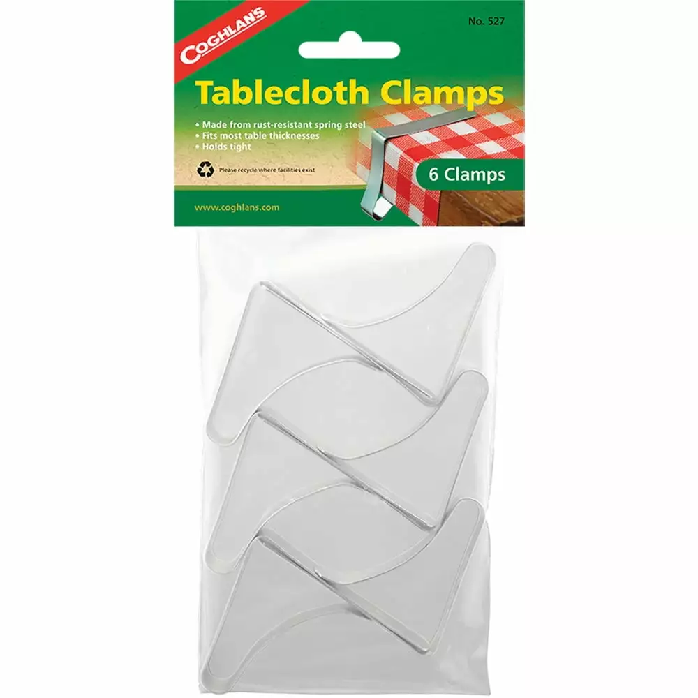 Coghlans Steel Tablecloth Clamps 6-Pack Outdoor Picnic Camping