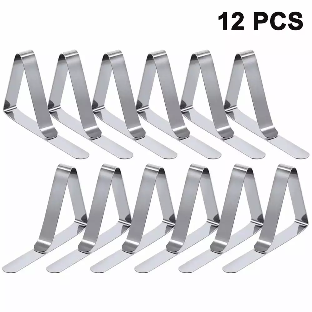 12 Pack Stainless Steel Tablecloth Clips Picnic Party Graduation Outdoor Events